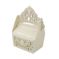 Champagne crown paper candy box with Sweet Love gold stamping and pearl detail - Ivory Yellow