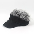 Cappello con visiera nero creativo e parrucca con capelli a punta grigio argento - Bambini Taglia Unica (48-52cm) / Bambini Nero Argento Grigio Parrucca