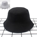 Reversible black and checkerboard fisherman bucket hat with reinforced brim stitching - M (56-58cm) / Black / Black-White Plaid