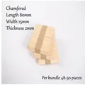 Natural wood ice cream sticks with beveled edges, 80x15x2mm size, bundle of 50 pieces - Chamfered Wood 80mm*13mm*2mm / 50 Pcs/Bundle
