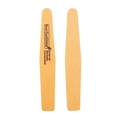 Detail of washable orange 100/180 grit nail files showing the abrasive texture and labeling - Orange