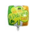 Square St. Patrick's Day foil balloon with green lucky shamrocks and Irish flag colors - Square Irish / 43.6x53.4cm