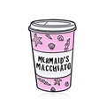 Pin esmaltado taza café Mermaid's Macchiato rosa con detalles de marinos - Macchiato de Sirena