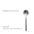 304 stainless steel soup spoon with matte finish and vintage bamboo style handle detail - Soup Spoon