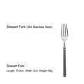 Vintage style 304 stainless steel dessert fork with 19.8cm length and matte grey handle - Dessert Fork