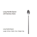 Retro 304 stainless steel long handle spoon with matte finish and elegant vintage design - Long Handle Spoon