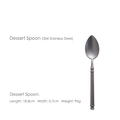 Vintage style 304 stainless steel dessert spoon in antique silver matte finish - Dessert Spoon