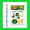 Kids St. Patrick's Day temporary tattoo sheet with lucky shamrocks and gold coins WK-068 - Lucky Hat Style (WK-068)