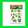 St. Patrick's Day temporary tattoo sheets with leprechauns and shamrocks, style WK-066 - Flag Balloon Style (WK-066)