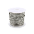 Macro shot of silver plated snake bone chain roll for jewelry DIY craft and necklaces - 1.2mm / White K/Silver