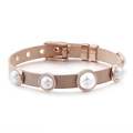 Roségoldenes Mesh-Armband mit fünf Muschelperlen und klassischem Schnallenverschluss - Roségold