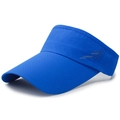 Blue laser-cut breathable open top sports sun hat with leading company print - Adjustable / Sapphire Blue