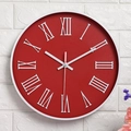 Orologio da parete rosso moderno da 30 cm con numeri romani bianchi e movimento silenzioso - Rosso