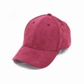 Classic burgundy faux suede six-panel baseball cap with a curved brim and solid color finish - Adjustable 55-59cm / Burgundy