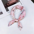 Elegant pink floral silk scarf accessory with soft flower patterns for women - Soft Pink Romantic Floral