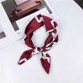 Elegant wine red silk scarf with white chain patterns displayed on a minimalist background - Red Gold Chain