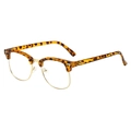 Klassieke halfrand bril met schildpadpatroon en blauwlichtfilter met gouden details - Tortoise