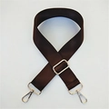 Tracolla regolabile in nylon marrone scuro con ganci girevoli in metallo argentato - Marrone / Chiusura in Argento