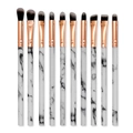 10-piece marble makeup brush set with rose gold accents and dual-tone soft bristles - White Marble Eye Brush Set
