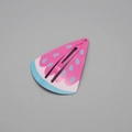 Detailed view of pink and blue watermelon shaped metal snap clip for girls - 29# New Sliced Watermelon