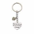 Polished silver aunt and niece heart keychain with engraved inspirational quote - Aunt & Niece