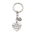 Silver grandmother granddaughter heart keychain with engraved forever love message - Grandmother & Granddaughter