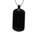 Minimalist black stainless steel military tag pendant with silver bead chain link - 50*28 Round Corner Black Dog Tag with Chain