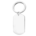 Poliertes silbernes rechteckiges Edelstahl-Erkennungsmarken-Schild mit Schlüsselanhänger - 50*28 Spitze Silberne Dog Tag mit Ring