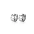Pendientes de aro huggie de acero inoxidable plateado pulido con un estilo minimalista - Tipo A 4*7mm / Color Acero