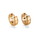 Minimalist wide golden stainless steel hoop earrings with polished mirror finish - Type D 4*9mm / Gold