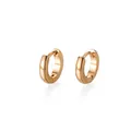 Polished gold small hoop earrings in stainless steel with a minimalist open-and-close clasp - Type F 2*7mm / Gold