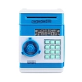 Blue and white electronic ATM piggy bank with digital keypad and bill slot - Blue & White