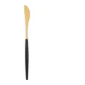 Modern Athens series brushed 304 stainless steel dinner knife in black and gold finish - Dinner Knife / Black Gold