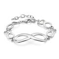 Pulsera de eslabones infinitos de acero inoxidable pulido con cierre de mosquetón ajustable - Color Acero