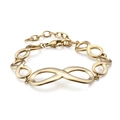 Pulsera dorada de eslabones infinitos con cierre de mosquetón y cadena ajustable - Dorado