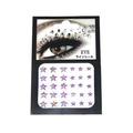 Selbstklebende Laser-Stern-Strasssteine für das Gesicht mit Augen-Make-up-Verpackung - AB Irisierende Sterne Gemischte Größen