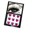 DIY Herz Acryl Strasssteine Aufkleber Set 9-teilig in Rosa mit Augen-Deko-Verpackung - 9 Stk Herz Rosenrot