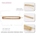 Brown acetate hair clip with rhinestones, minimalist 8cm rectangular barrette for women - Brown