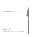Coltello da bistecca 22cm in acciaio inox 420 grigio scuro con lama seghettata - Coltello da Bistecca