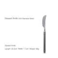 Vintage matte grey 420 stainless steel dessert knife with minimalist stepped handle - Dessert Knife