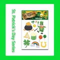 St. Patrick's Day temporary tattoos with leprechaun, rainbow and shamrock patterns - Harp Rainbow Style (WK-064)