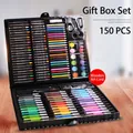 Set artistico portatile nero con 150 pezzi di strumenti per disegno per bambini - Set da 150 pezzi / Nero