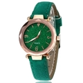 Macro-opname van de groene glitter wijzerplaat en roségouden kast van het horloge - Groen