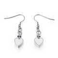 Orecchini a cuore in argento per ceneri con design a vite a spirale per ricordo - Orecchini Commemorativi Cuore Colore Acciaio (KE80863-Z)