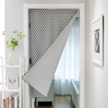 Light green geometric print door curtain with double-sided triangle pattern design - 60x140cm / Grey Triangle