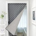 Gray Bohemian door curtain with white tree pattern in a minimalist Nordic fabric style - 60x140cm / Black Background Tree