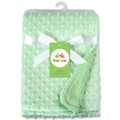 Soft light green bubble velvet double layer baby blanket with white gift ribbon - 102*76cm / Green