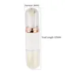 Weißes 4-in-1 Teleskop-Make-up-Pinselset mit roségoldenem Dekor und Kapsel-Aufbewahrung - Weißgold-OPP-Verpackung