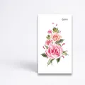 Waterproof temporary tattoo sticker with pink roses and watercolor floral design Q-011 - 6*10.5cm / Classic Rose and Bud (Q-011)