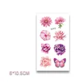 Waterproof temporary tattoo stickers with pink floral and butterfly patterns, 6x10.5cm size - 6*10.5cm / Pink Purple Flower Butterfly (Q-013)